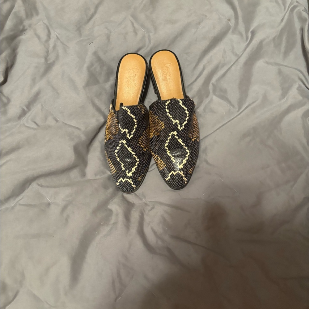 Crown Vintage Mule Womens 8 Snake Skin Rydella Slip On Heels Boho Classic Luxury - Picture 10 of 10